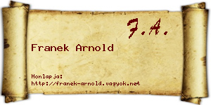 Franek Arnold névjegykártya