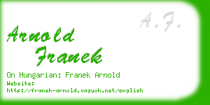 arnold franek business card